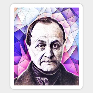 Auguste Comte Pink Portrait | Auguste Comte Artwork 8 Magnet